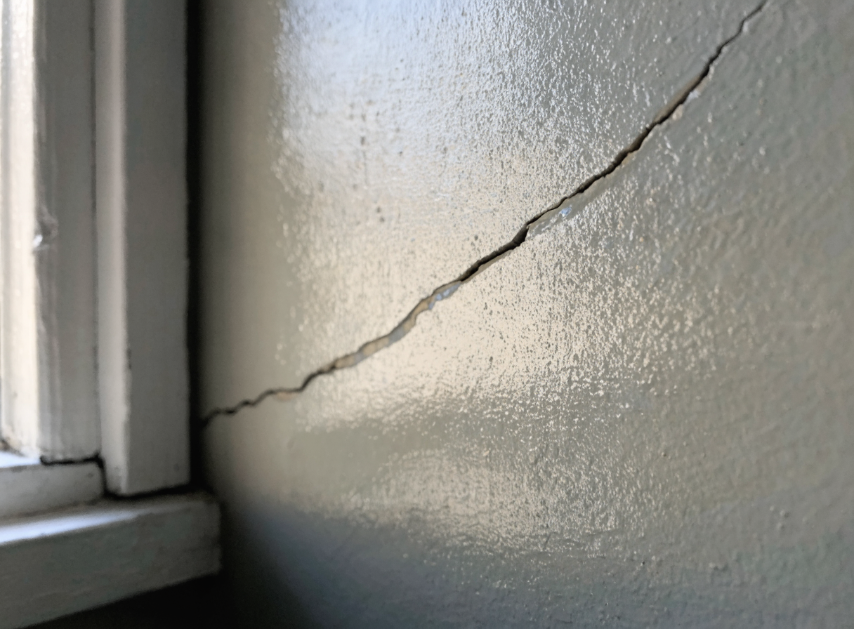Fissure sur un mur intérieur