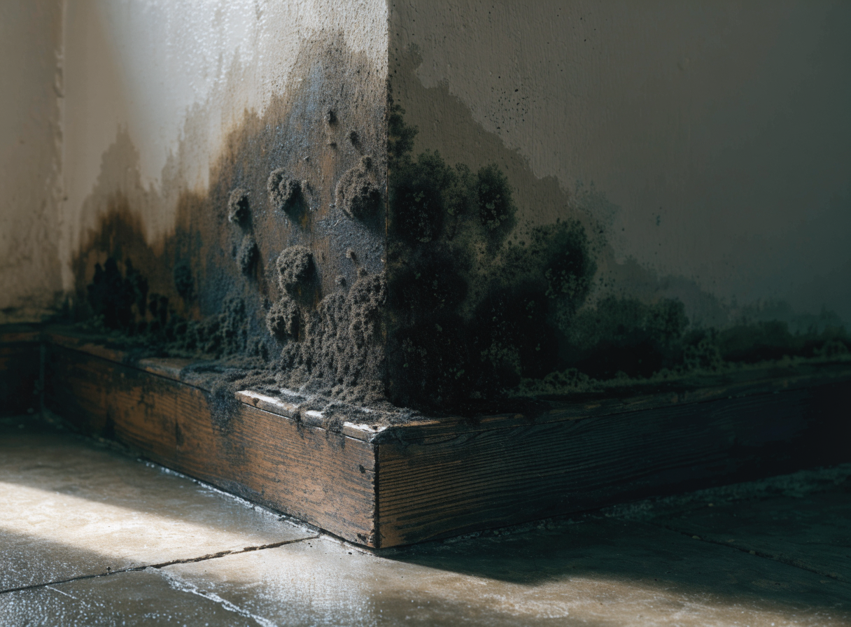 Tache d'humidité sur un mur